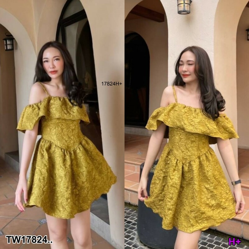 tw17824-dress-เดรสสายเดี่ยว-เปิดไหล่