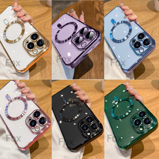 เคสชาร์จไร้สาย พร้อมเลนส์กันกล้อง สำหรับ iPHONE ทุกรุ่น 11 12 13 14 pro promax x xs xs max xr เคสหรู พร้อมส่ง 006-1