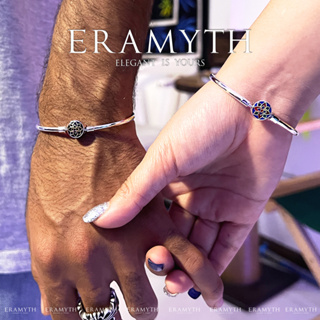 Eramyth Jewelry : กำไลข้อมือ ลายดอกประจำยาม ลงสี Enamel ตัวเรือนเงินแท้ BB-0012 สินค้าพร้อมส่ง