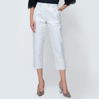 GSP กางเกงขาวยาว ผู้หญิง จีเอสพี กางเกงชิโน่ ขา 5 ส่วน สีเทา (PV1QGY)