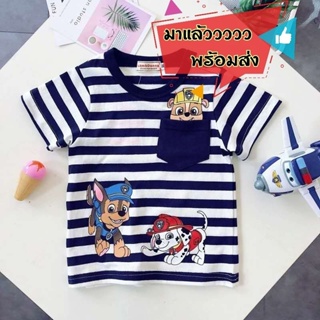 เสื้อยืดเด็ก พาวพาโทรล Paw Patrol ขบวนการเจ้าตูบสี่ขา/โดเรม่อน/มินิ ผ้าคอตตอน100% Dek001