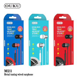 OUKU M21 ใหม่ หูฟัง trrue headset stereo หูฟังสเตอริโอ เสียงดี พร้อมส่ง