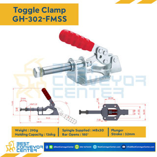 Toggle Clamp แบบดัน GH-302-FMSS (SUS304)