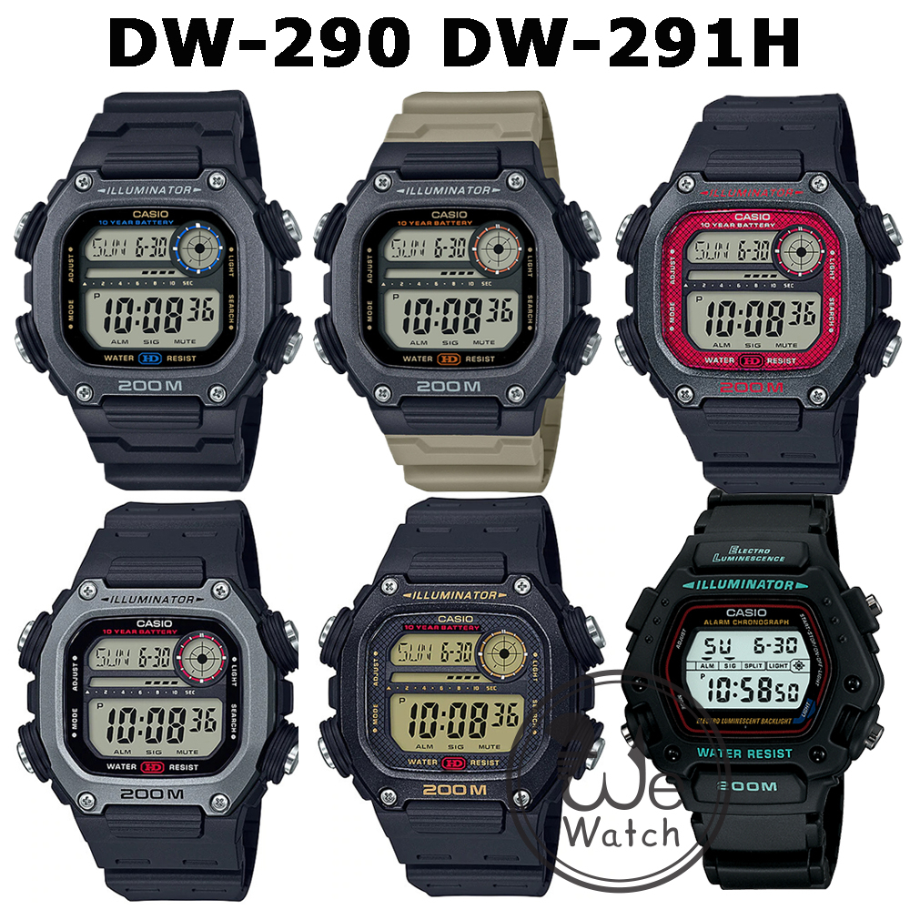 ภาพหน้าปกสินค้าCASIO รุ่น DW-290 DW-291H นาฬิกา DIGITAL สายเรซิ่น พร้อมกล่องและรับประกัน 1ปี DW290 DW291 DW-290 DW-291
