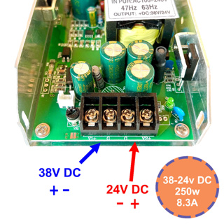 สวิตชิ่ง 38-24v(250w) Switching 250w 8.3A ซัพพลาย ไฟเข้า 220V AC ออก 38-24V DC 8.3A Supply เพาเวอร์ซัพพลาย หม้อแปลงไฟ ใช