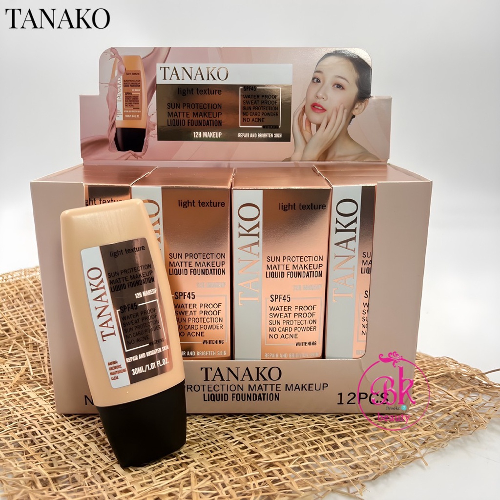 tanako-liquid-รองพื้นปกปิดริ้วรอย-รองพื้นเนื้อบางเบา-spf45-รองพื้นกันแดด-เนื้อแมท-กันน้ำ-ติดทน12ชม