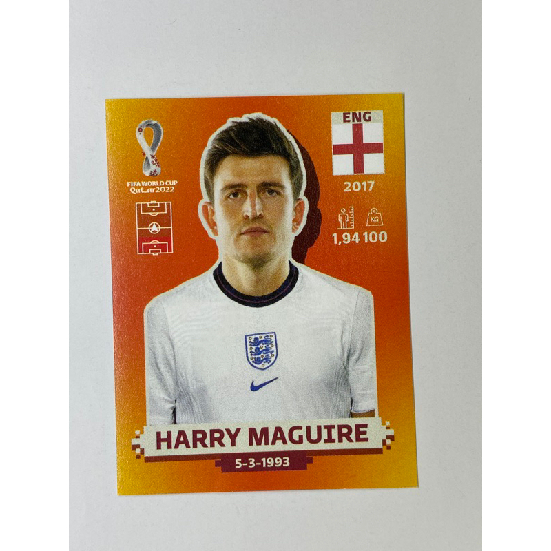 สติ๊กเกอร์สะสม-harry-maguire-ฟุตบอลโลก-worldcup-2022-england-ของสะสมทีมฟุตบอล-อังกฤษ