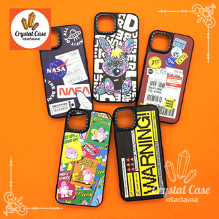 เคสขอบดำกันเลนส์กล้อง 7+ 11 12promax 13 13pro 13promax 14pro 14promax  casetify พิมพ์การ์ตูนลายเท่