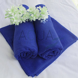 [สีน้ำเงิน/Dark Blue] 24.5 Lbs ผ้าสระ ผ้าขนหนู คอตตอน 100% ผ้าขนหนูโรงแรม สปา ฟิตเนส Pool Towel Cotton 100% Hotel Towel