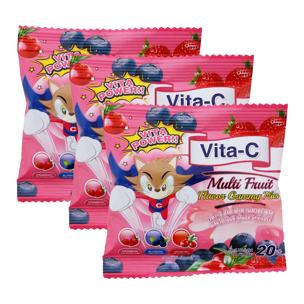 Vita-C Multi Fruit Gummy (20g) วิตามินซีสำหรับรักษาภาวะขาดวิตามินซี ...