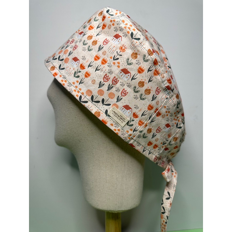 Scrub Caps หมวกผ่าตัด สีโอลด์โรส ลายดอกไม้ (คอตตอนนำเข้า,คอตตอนเกาหลี