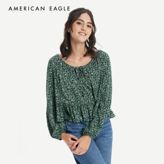 American Eagle Long-Sleeve Embroidered Blouse เสื้อเบลาซ์ ผู้หญิง แขนยาว  (EWSB 035-4998-300)