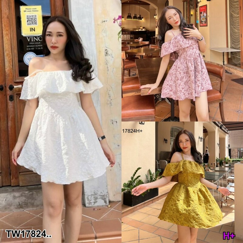 tw17824-dress-เดรสสายเดี่ยว-เปิดไหล่