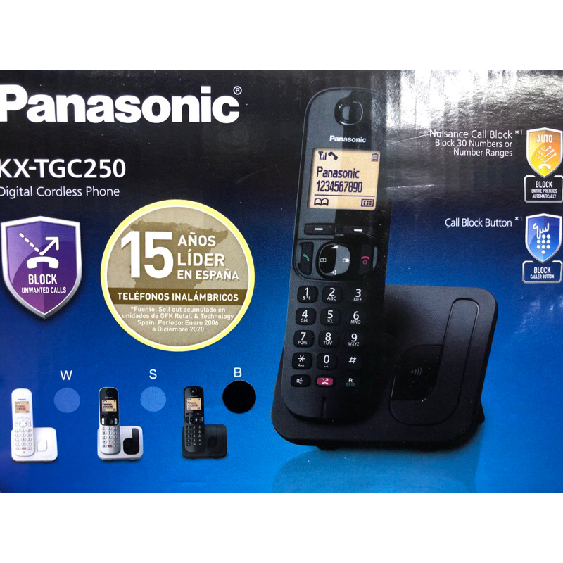 ราคาและรีวิวSale กันไปเลยจ้าโทรศัพท์ไร้สาย Panasonic KX-TGC250มีแต่สีดำนะคะ