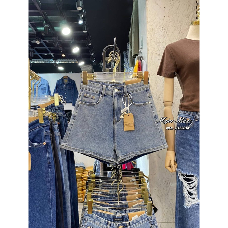 high-waist-jeans-short-กางเกงยันส์ขาสั้น