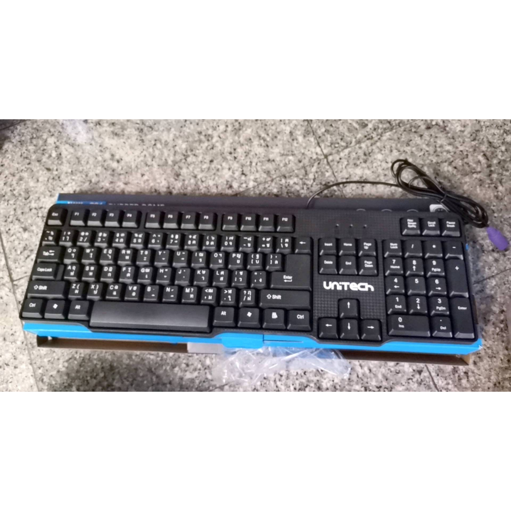 ส่งจากไทย-keyboard-unitech-ps2-unk-001-คีย์บอร์ด-ยูนิเทค-ps-2-หัวกลม-หัวรุ่นเก่า-หัวกลม-พร้อมส่ง