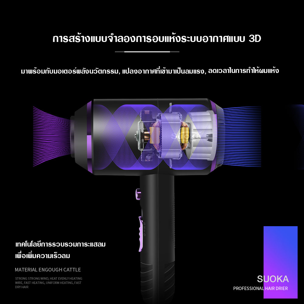 ไดร์เป่าผม-รุ่น-sk3326-สีดำ-ไดร์เป่าผม-ปรับได้-6-ระดับ-เครื่องเป่าผมไฟฟ้า-ไดร์จัดแต่งทรงผม-1600w