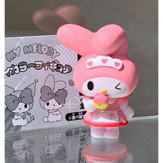 Pink Maid My Melody Figure Sanrio 2021 Takara Tomy, โมเดลมายเมโลดี้ตั้งโต๊ะใหม่พร้อมใบปิด