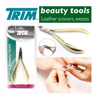 Trim beauty tools Leather Scissors กรรไกรตัดหนัง ปลายแหลม คมมมาก สแตนเลส ด้ามทอง