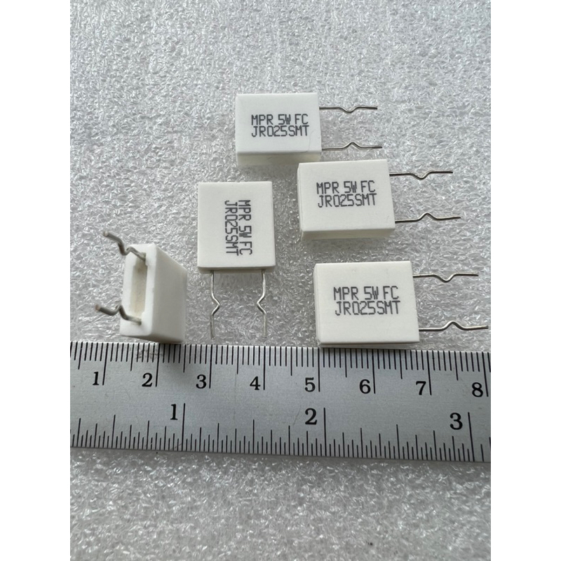 ตัวต้านทาน-resistor-5w-025-ohm-แบบกระเบื้อง-r-เซรามิคซีเมนต์-5w-0-025-ohm-5w-0-025-ohm-10ชิ้น-r5w-0-025-ohm-r5w