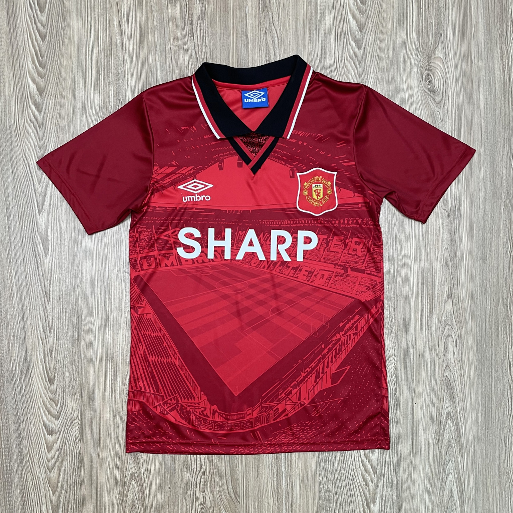 เสื้อฟุตบอล-แมนยู-sharp-manu-ย้อนยุค-คอปกงานดีมาก-คุณภาพสูง-เกรด-aaa