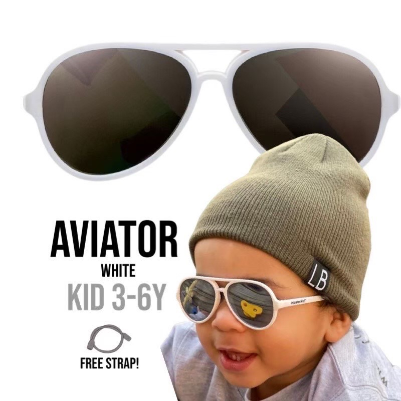 แว่นกันแดดเด็ก-hipsterkid-รุ่น-aviator-สีขาว