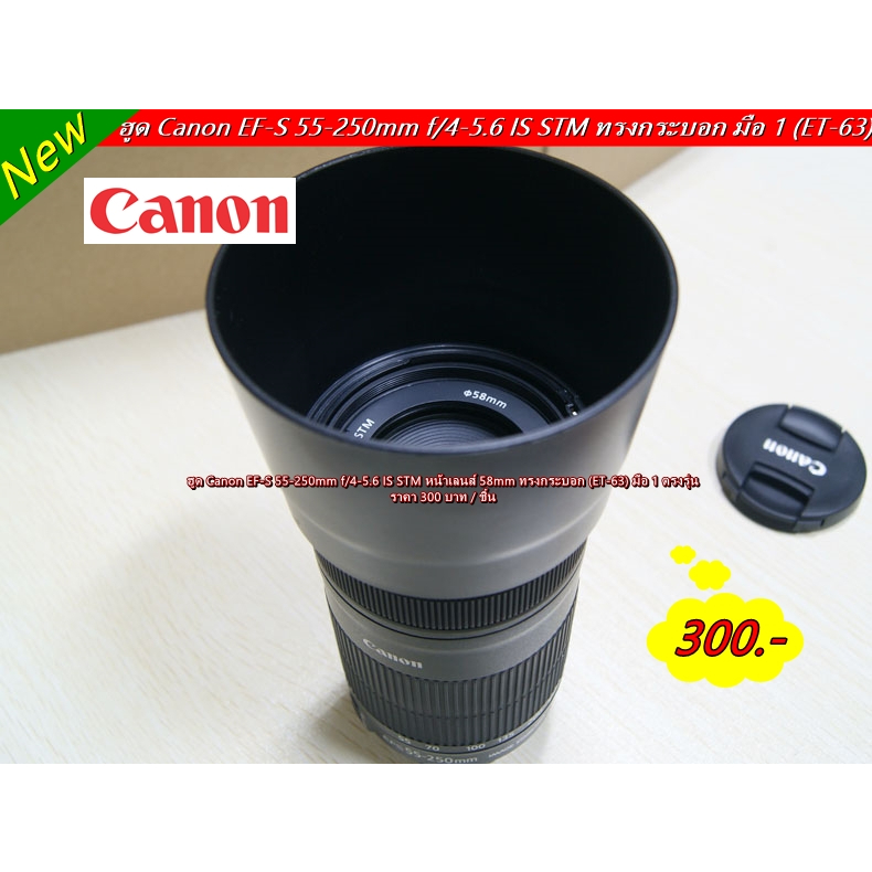 Canon EF-S 55-250mm F/4.0-5.6 IS STM + Paraluce ET-63 E Panno Pulizia