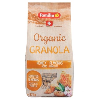 กราโนล่า ธัญพืชอบกรอบผสมน้ำผึ้งและอัลมอนด์ Familia Honey Almond Crunch 375 กรัม