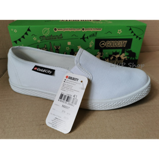สินค้า รองเท้าผ้าใบสีขาว แบบสวมสลิปออนGoldCity-NS007_Size_37-41