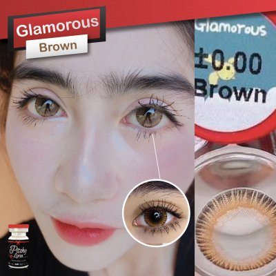 เลนส์ตัดขอบ-สวยหวาน-pitchylens-คอนเเทคเลนส์-glamourous-brown