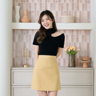 สินค้า 🌼โค้ด WDSZXX ลด 45-🌼 Pixie Skirt (Pastel Yellow Cut) กระโปรงทรงเอ กระโปรงสั้น กระโปรงทำงาน