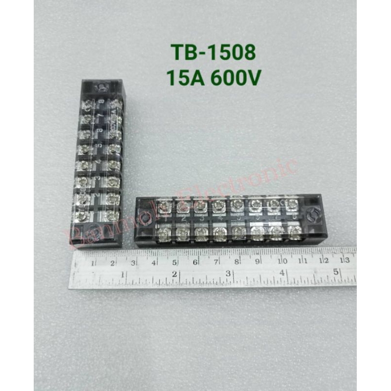 แพ็ค1ตัว-เทอร์มินอล-tb-1508-15a600v-terminal-8ช่องใช้สำหรับต่อสายไฟหรือจุดต่อสายไฟ