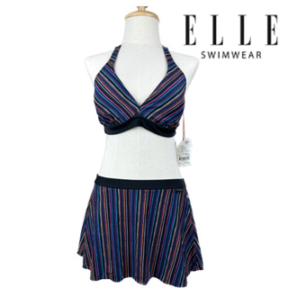 ชุดว่ายน้ำยี่ห้อ Elle แท้ bikini กระโปรงด้านในมีกางเกง 2ชิ้น กัน UV ราคาเต็ม 2,350 ผ้าหนาอย่างดี มีฟองน้ำซับใน