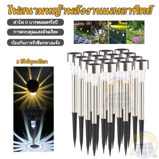 ไฟสนามโซล่าเซลล์ 10 LED ไฟโซล่าเซลล์ปักสนาม Solar Light ไฟปักสนาม ไฟปักสนามหญ้า ไฟสนาม ไฟสวนโซล่าเซลล์ ไฟตกแต่งสวน