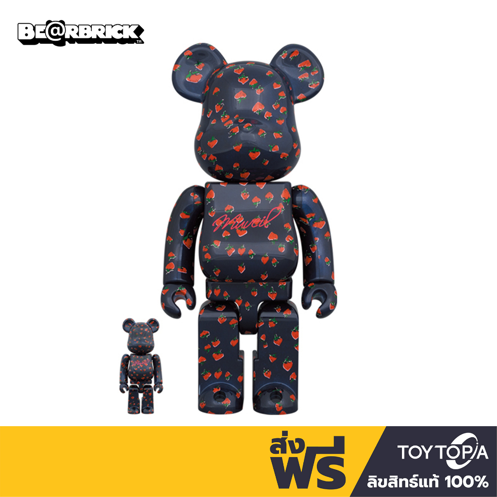 Muveil Strawberry Pattern 100% & 400% by Bearbrick | Shopee