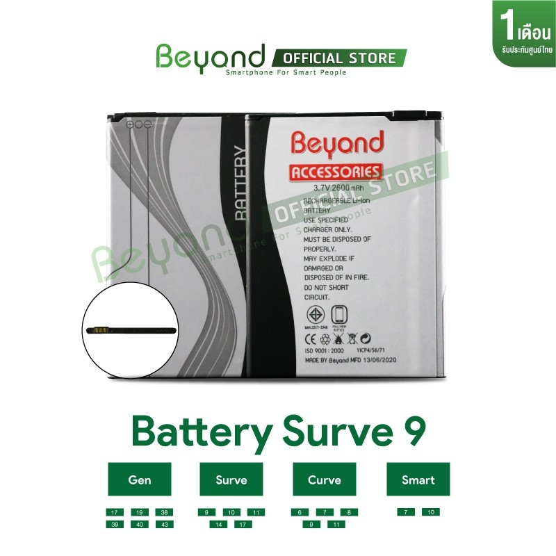 ราคาและรีวิวBeyond Battery Surve9 ( Model : CX-Q20//CX-F50 ) กำลังไฟ 2600mAh มอก.2217-2548