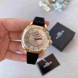(ผ่อน0%) นาฬิกา Coach Ladies Boyfriend สายซิลิโคนสีดำ 14503980 หน้าปัด 34mm.