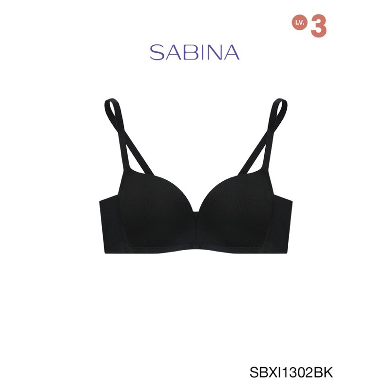 sabina-เสื้อชั้นใน-invisible-wire-รหัส-sbxi1302-ไม่มีโครง-รุ่น-modern-v-สีดำ-และสีเนื้อเข้ม