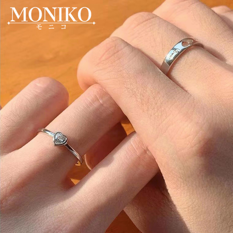 ภาพหน้าปกสินค้าMONIKO แหวน แหวนคู่ แหวนเงินคู่ แหวนเพชร ของขวัญวาเลนไทน์ ส่งแฟน จากร้าน moniko1.th บน Shopee