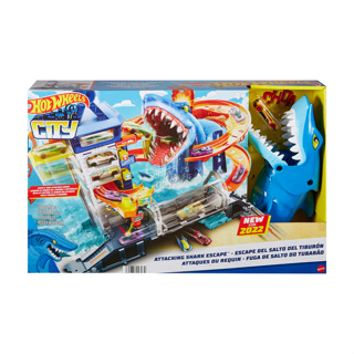 Hot Wheels City Shark Escape Playset ฮอตวีลซิตี้ ชุดรางฉลาม รุ่น HDP06