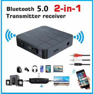 บลูทูธ 5.0 รับส่งสัญญาณเสียง 2 in 1 3.5 มิลลิเมตรอะแดปเตอร์เสียงไร้สายเพลงสเตอริโอ TX RX โหมดแปลง dongle