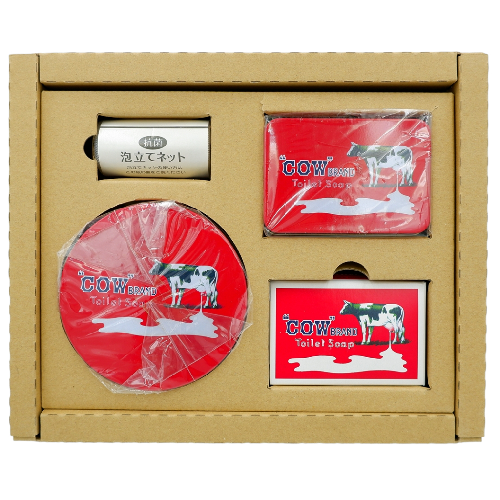 cow-brand-red-box-special-edition-เซ็ตสบู่-พร้อมกล่องโลหะ-เน็ตตีโฟม