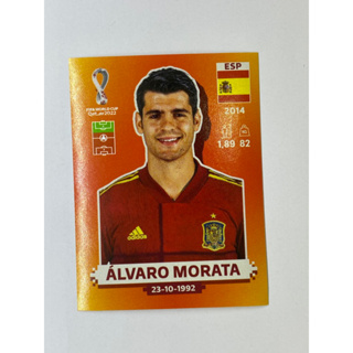 สติ๊กเกอร์สะสม Alvaro Morata ฟุตบอลโลก Worldcup 2022 Spain Espana ของสะสมทีมฟุตบอล สเปน