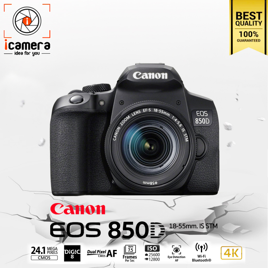 ราคาและรีวิวผ่อน 0%** Canon Camera EOS 850D Kit 18-55 mm.IS STM - รับประกันร้าน icamera 1ปี
