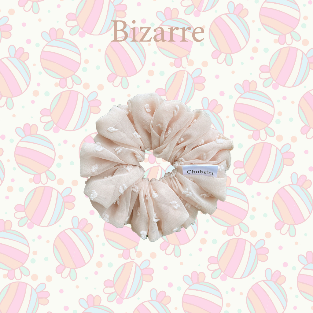 bizarre-12cm-ยางรัดผมผ้าชีฟองจุด-รุ่น-candy-scrunchies-ยางมัดผม-ยางรัดผมโดนัท