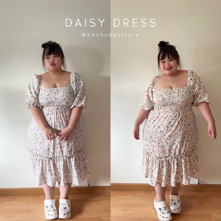 “Daisy dress” เดรสลายเดซี่ของสาวอวบ เดรสสาวอวบ เดรสไซต์ใหญ่ เดรสลายดอกไม้ เดรสเกาหลี