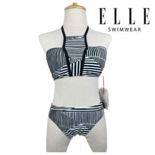 ชุดว่ายน้ำยี่ห้อ Elle แท้ bikini 2ชิ้น กัน UV ราคาเต็ม 2,xxx ผ้าหนาอย่างดี มีฟองน้ำซับใน