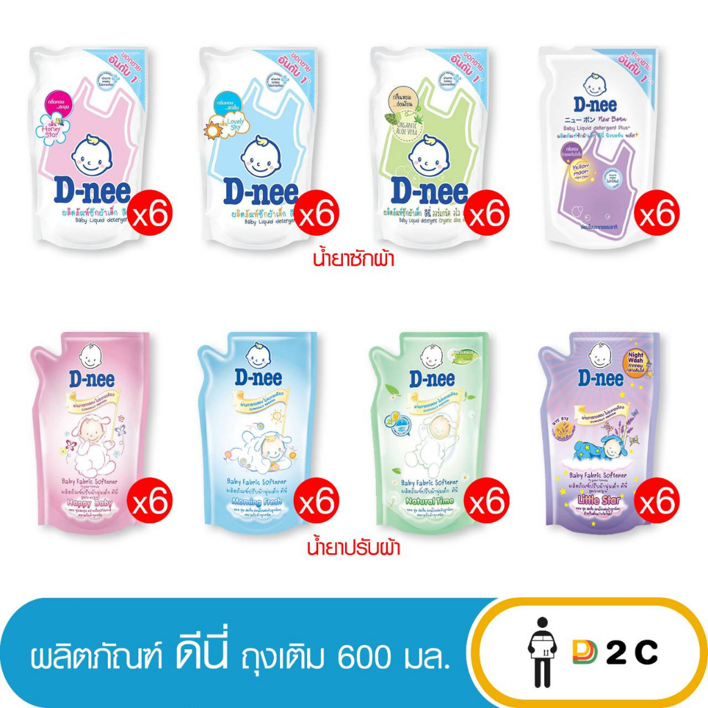 ภาพหน้าปกสินค้าดีนี่ ซักผ้า / ปรับผ้า 600 มล D-nee จากร้าน d2cstore บน Shopee