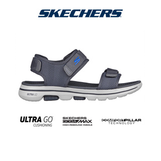 ภาพหน้าปกสินค้าSkechers สเก็ตเชอร์ส รองเท้าแตะ ผู้ชาย GOwalk 5 On-The-GO Sandal Shoes-229003-CHAR ที่เกี่ยวข้อง