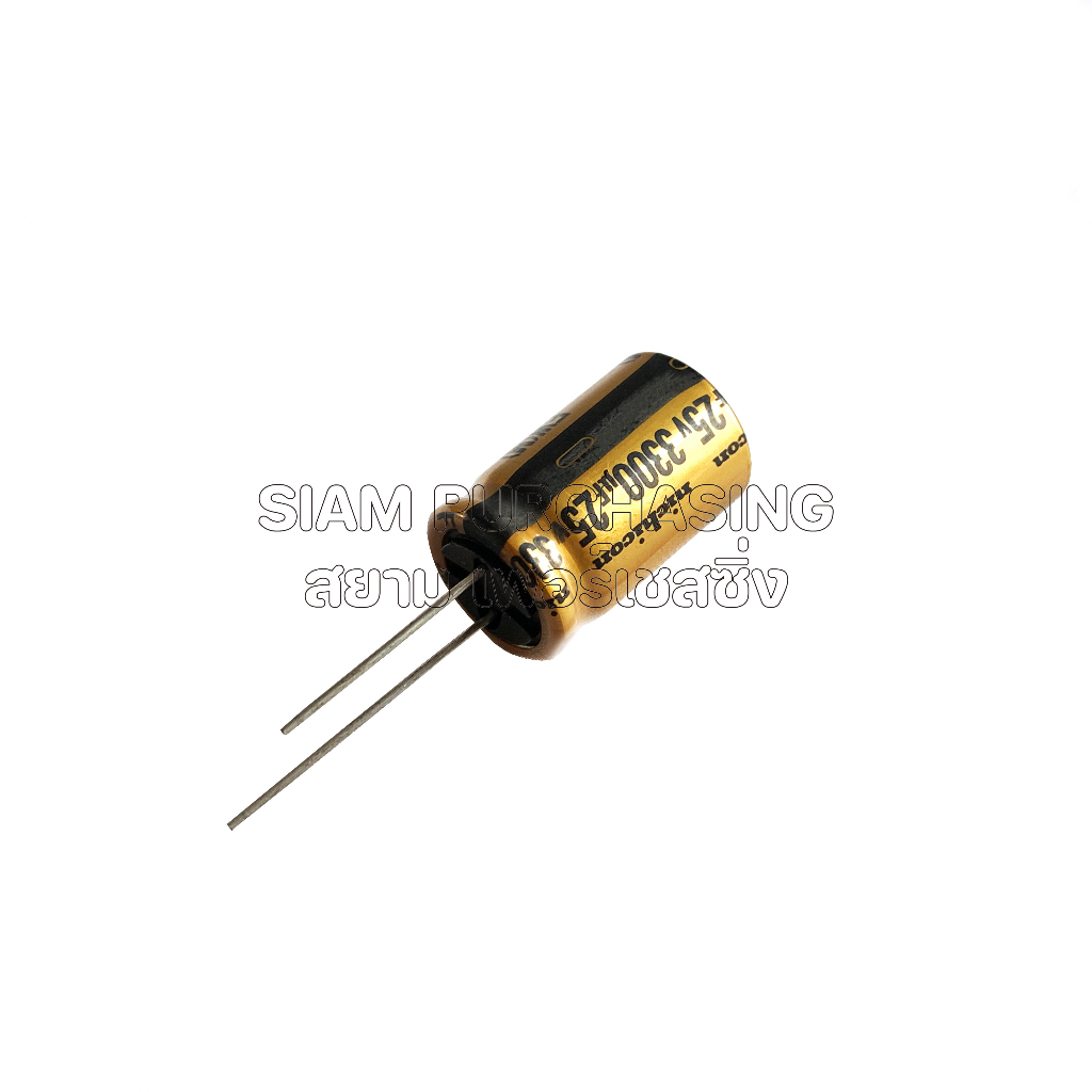 3300uf-25v-85c-fw-nichicon-size-16x25mm-สีเหลือง-capacitor-คาปาซิเตอร์